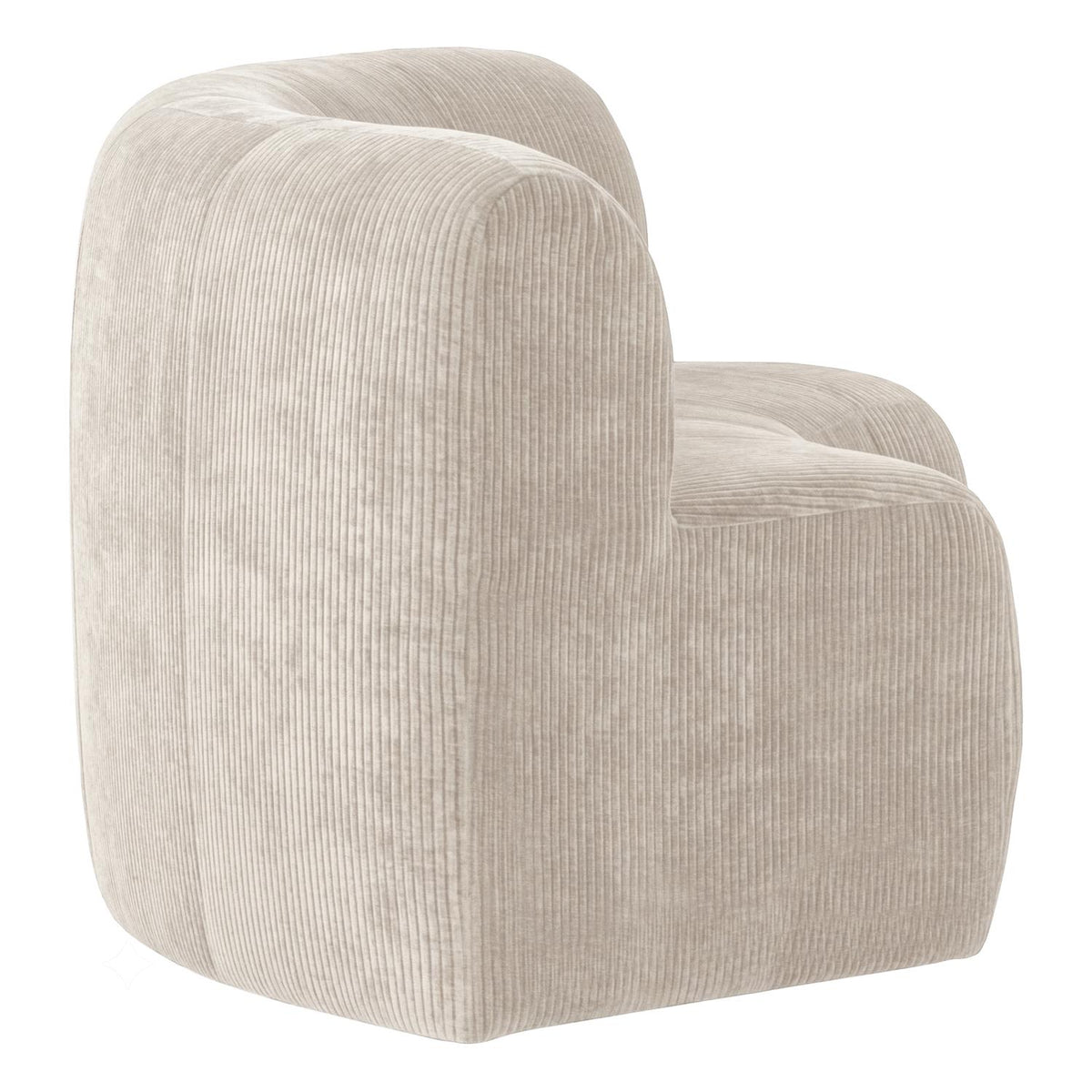 WOOOD Mojo Base eetbank halfronde hoek rugleuning rib Ecru