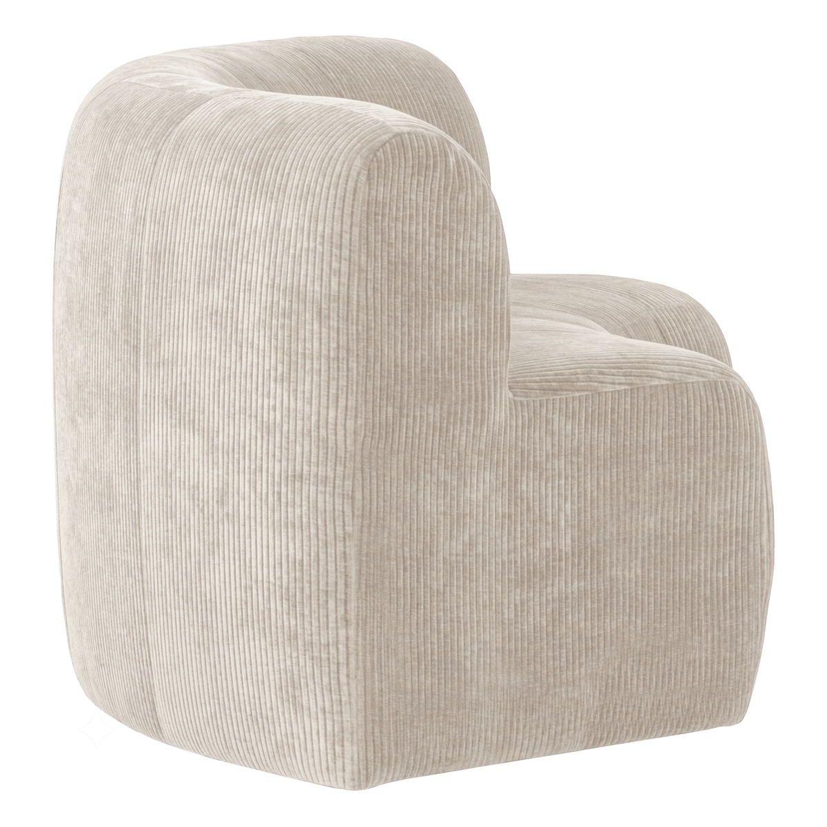 WOOOD Mojo Base eetbank halfronde hoek rugleuning rib Ecru