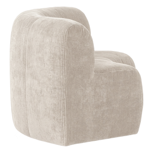 WOOOD Mojo Base eetbank halfronde hoek rugleuning rib Ecru