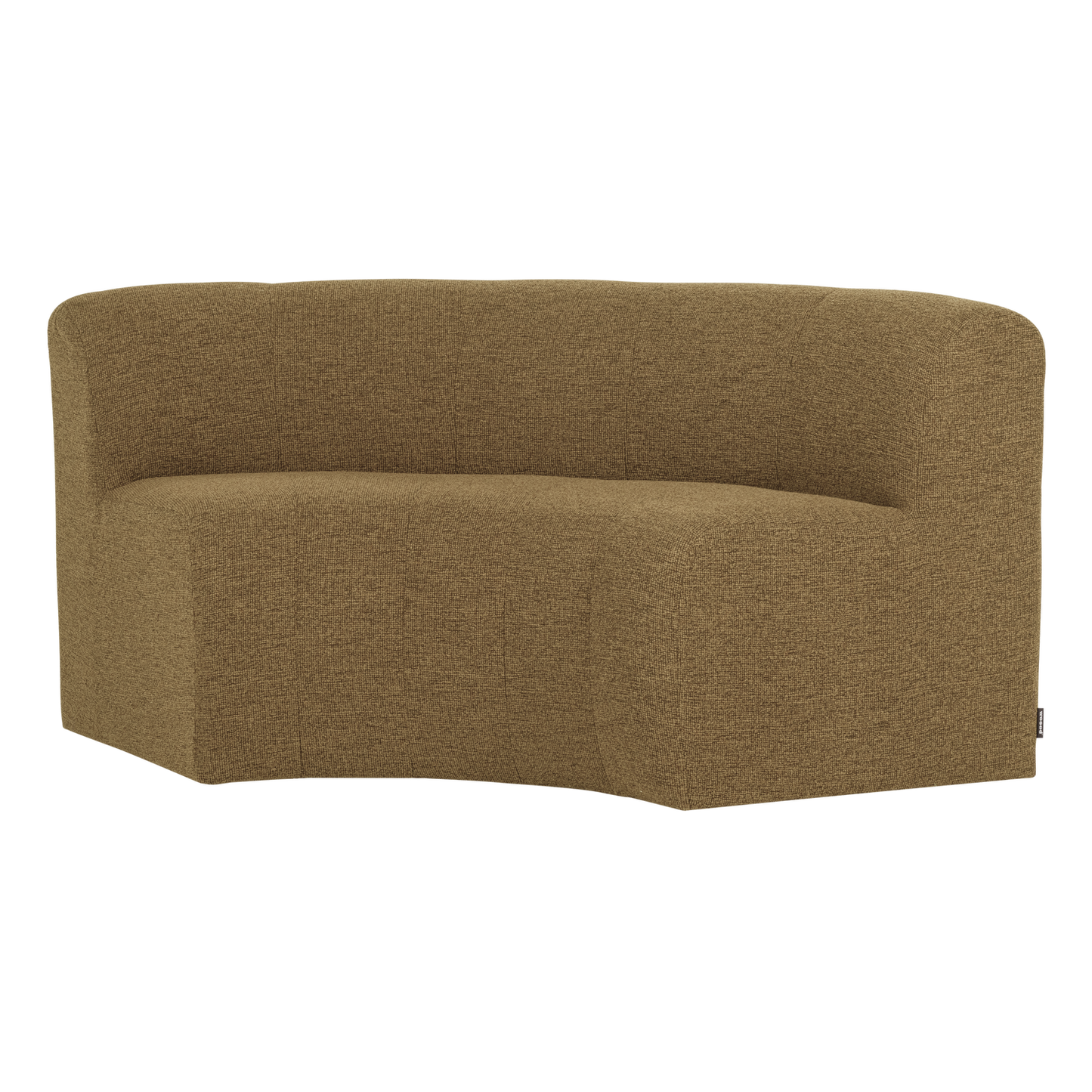 WOOOD Mojo Base eetbank halfronde hoek rugleuning bouclé Geel/Bruin