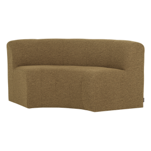 WOOOD Mojo Base eetbank halfronde hoek rugleuning bouclé Geel/Bruin