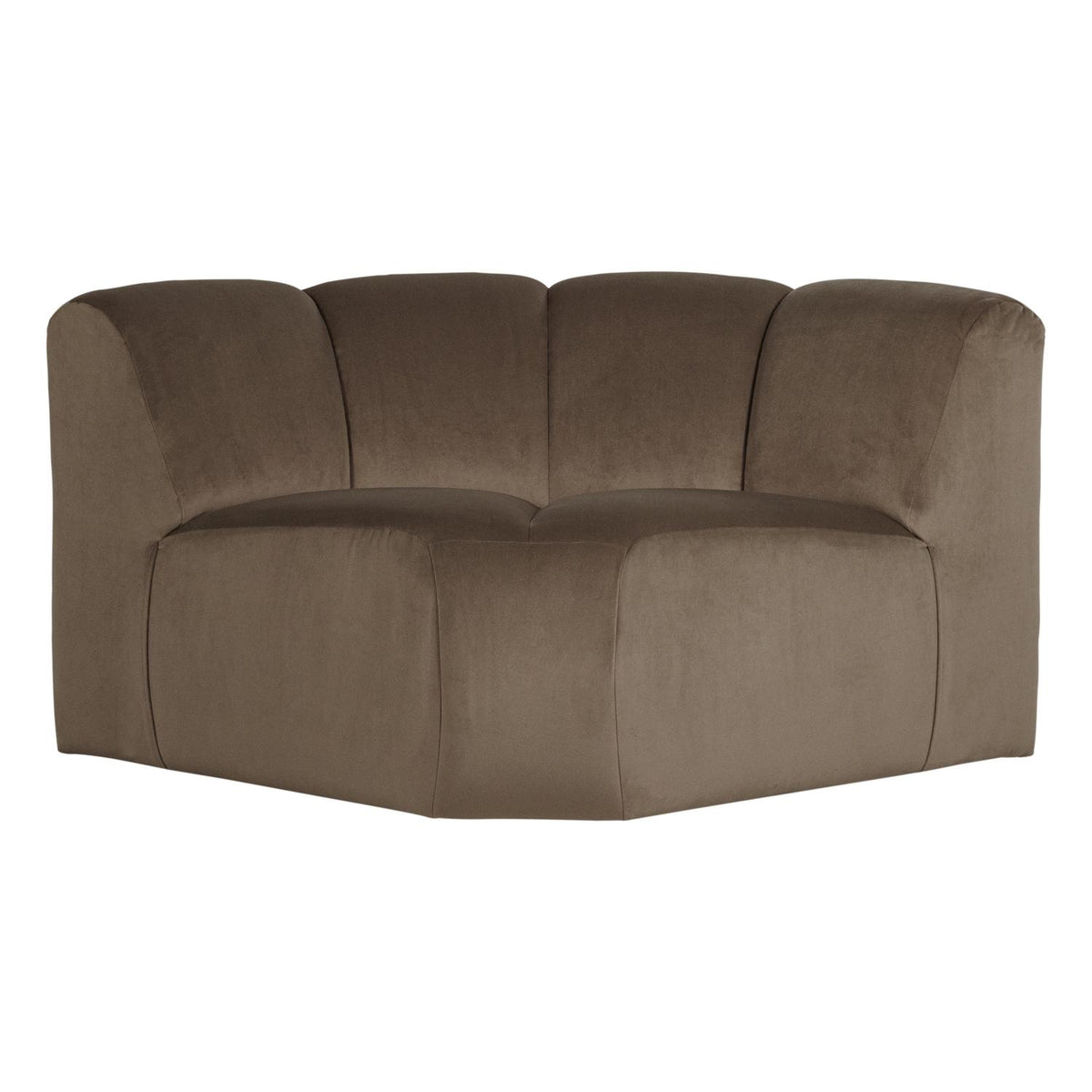 WOOOD Mojo bank hoekelement rond velvet Taupe
