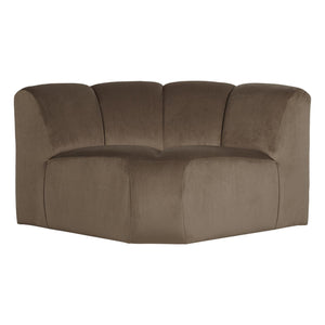 WOOOD Mojo bank hoekelement rond velvet Taupe