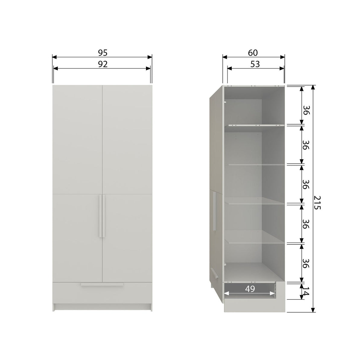 WOOOD Pure kast 2-deurs Dust