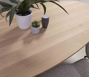 Bree's New World Thor eettafel Deens Ovaal 260x120 cm noten gelakt poot zwart