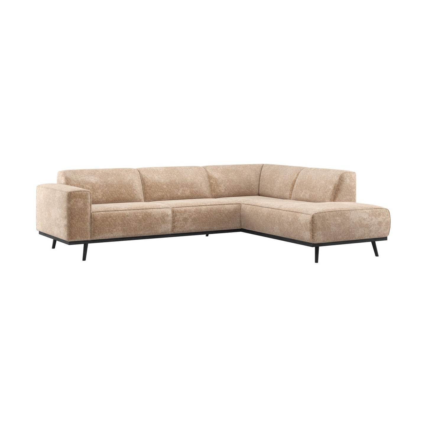WOOOD Statement hoekbank rechts Chenille Velvet Perzikroze