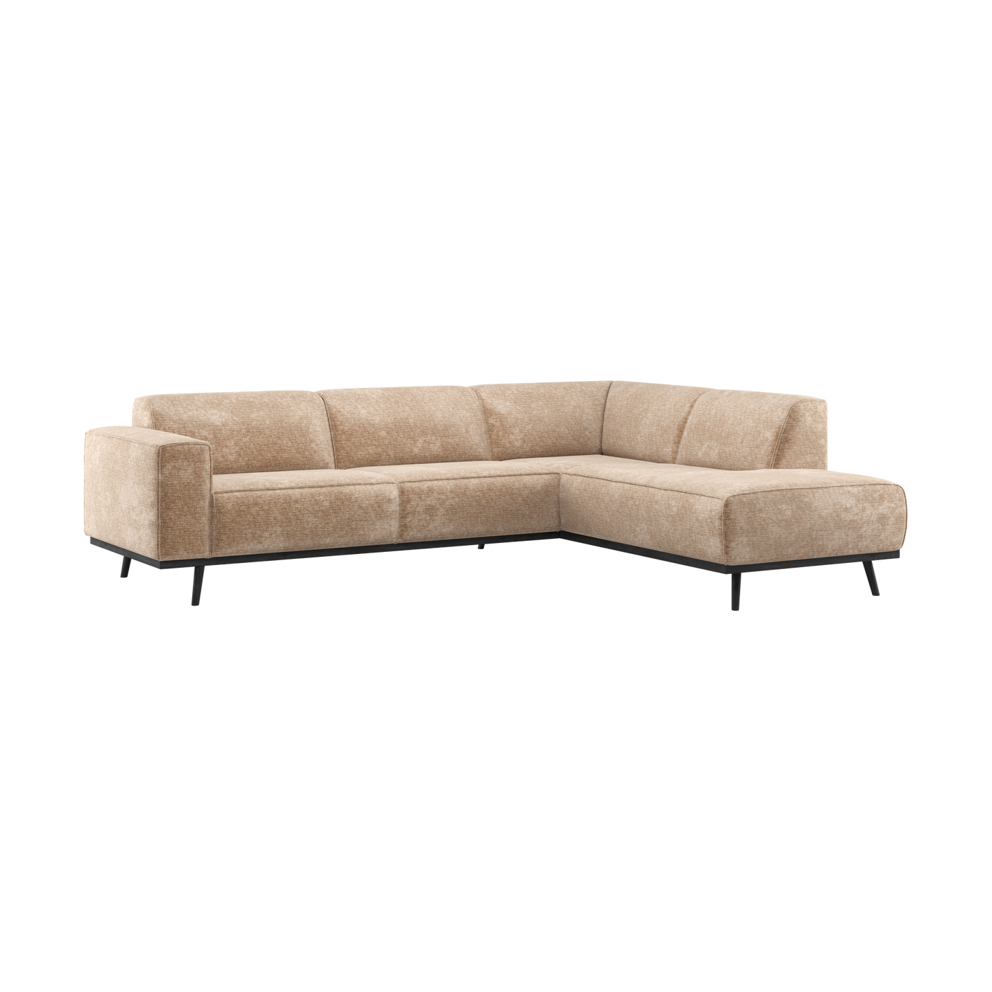 WOOOD Statement hoekbank rechts Chenille Velvet Perzikroze