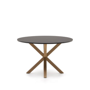 Kave Home Argo eettafel rond Ø120 cm Black/Natural