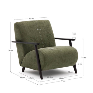 Kave Home Meghan fauteuil Green zwart