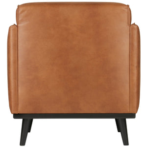 WOOOD Statement fauteuil met arm Ecoleer Cognac