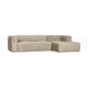 WOOOD Bean hoekbank rechts Structure Velvet Buttermilk