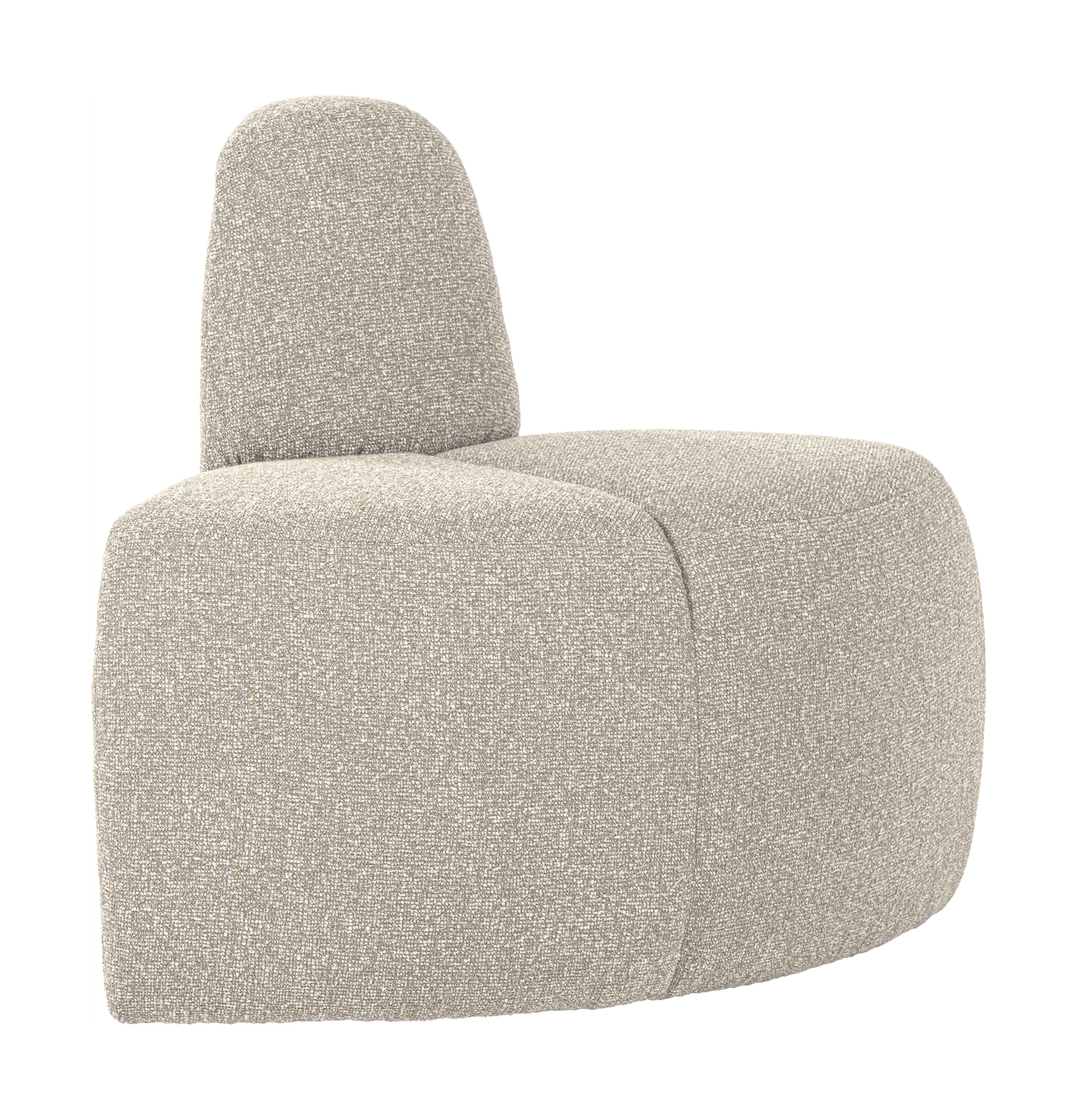 WOOOD Mojo eetbank hoek rond rugleuning Bouclé Beige Melange