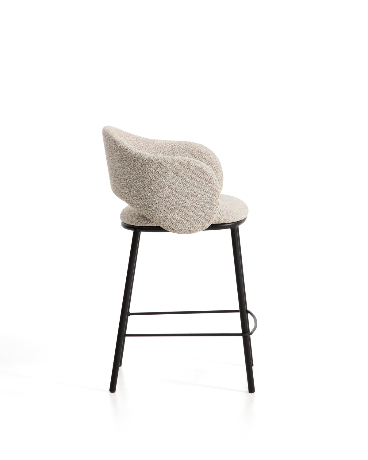 Kave Home Maina barkruk H65 dik chenille Beige zwart