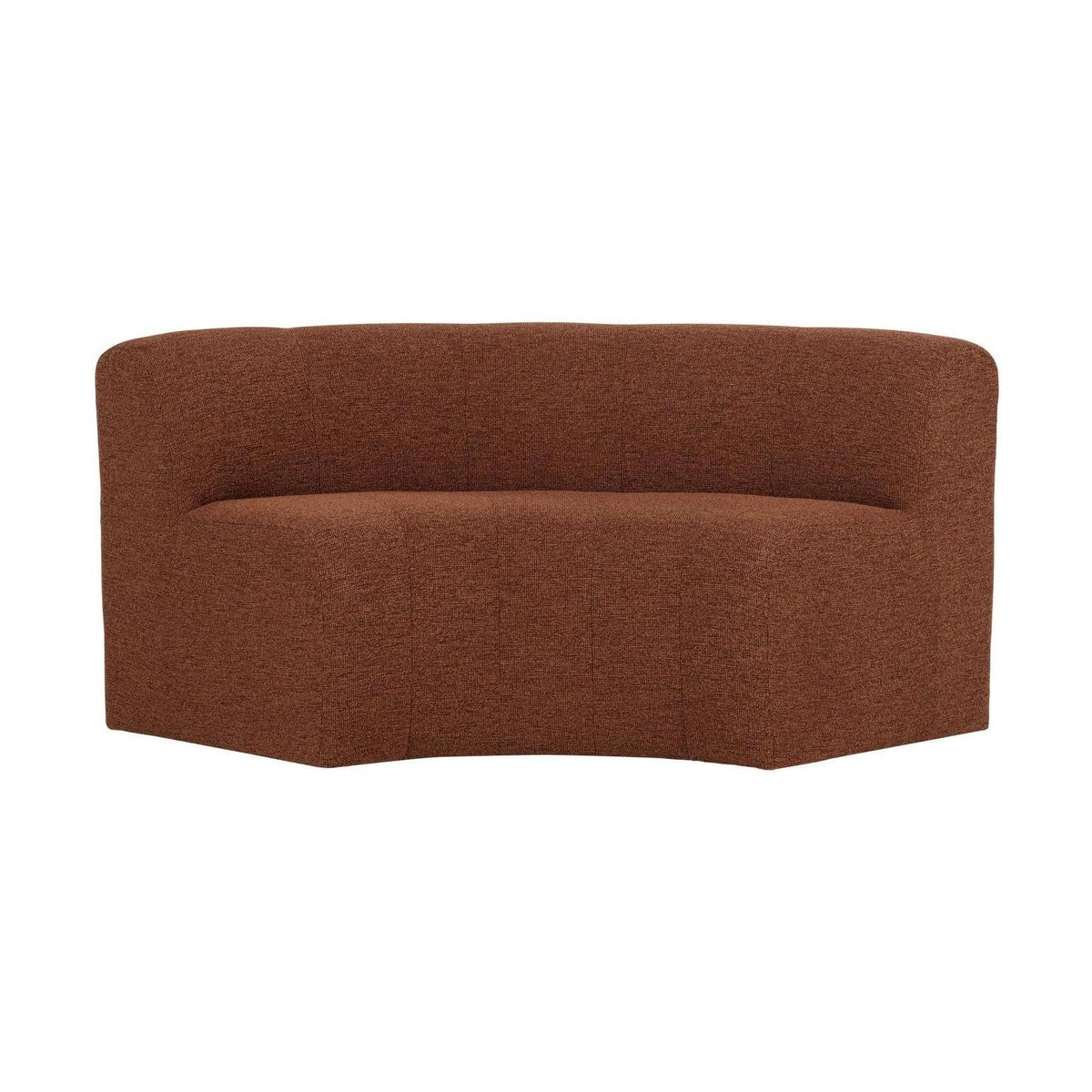 WOOOD Mojo Base eetbank halfronde hoek rugleuning bouclé Roestbruin