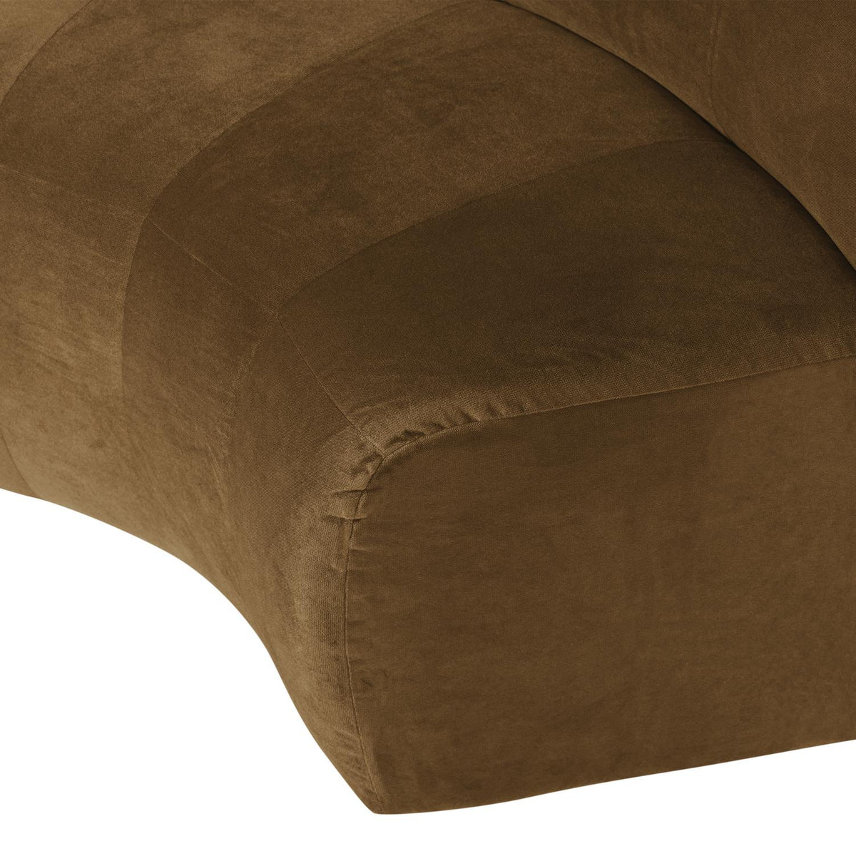 WOOOD Mojo Base eetbank halfronde hoek rugleuning velvet Honinggeel