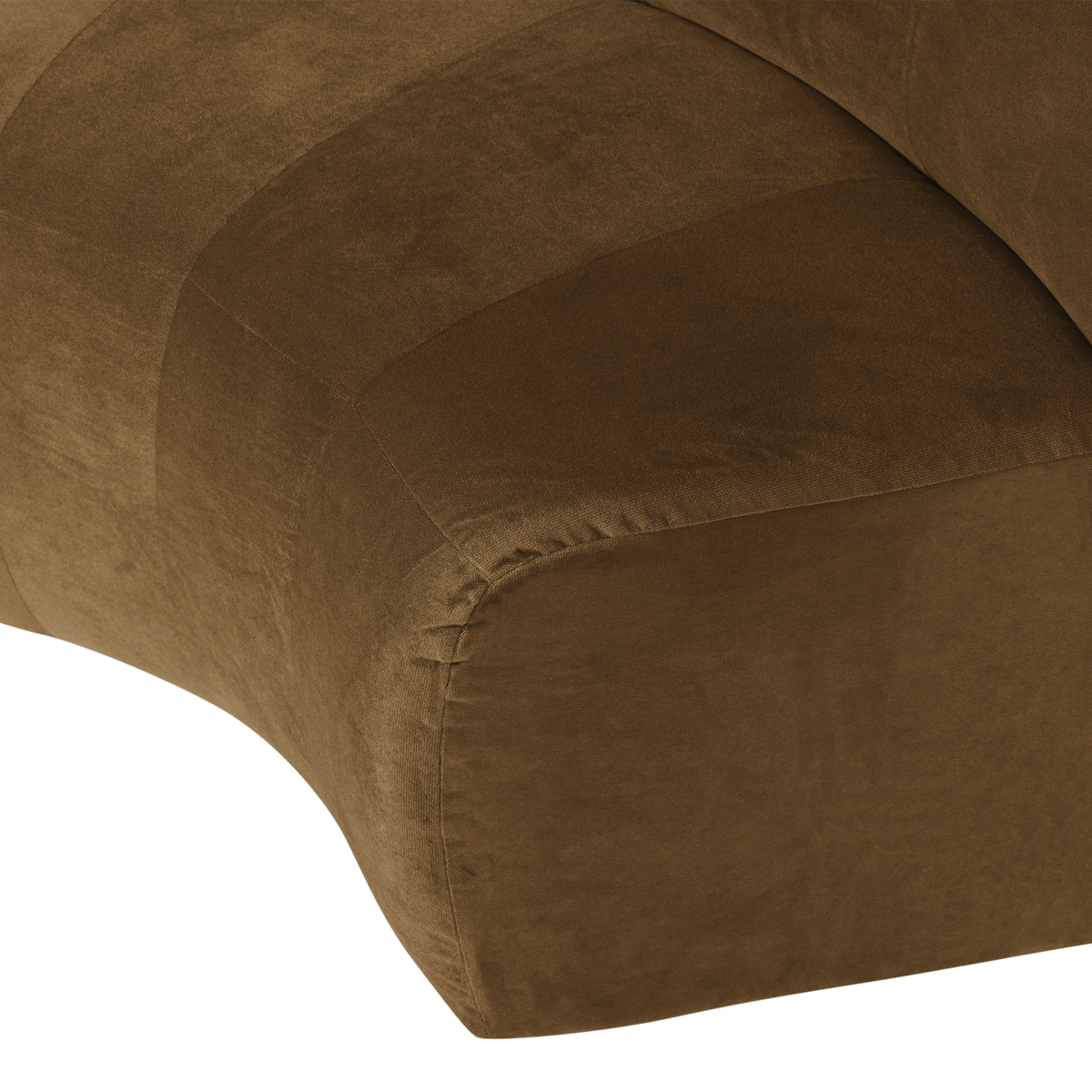 WOOOD Mojo Base eetbank halfronde hoek rugleuning velvet Honinggeel