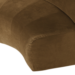 WOOOD Mojo Base eetbank halfronde hoek rugleuning velvet Honinggeel