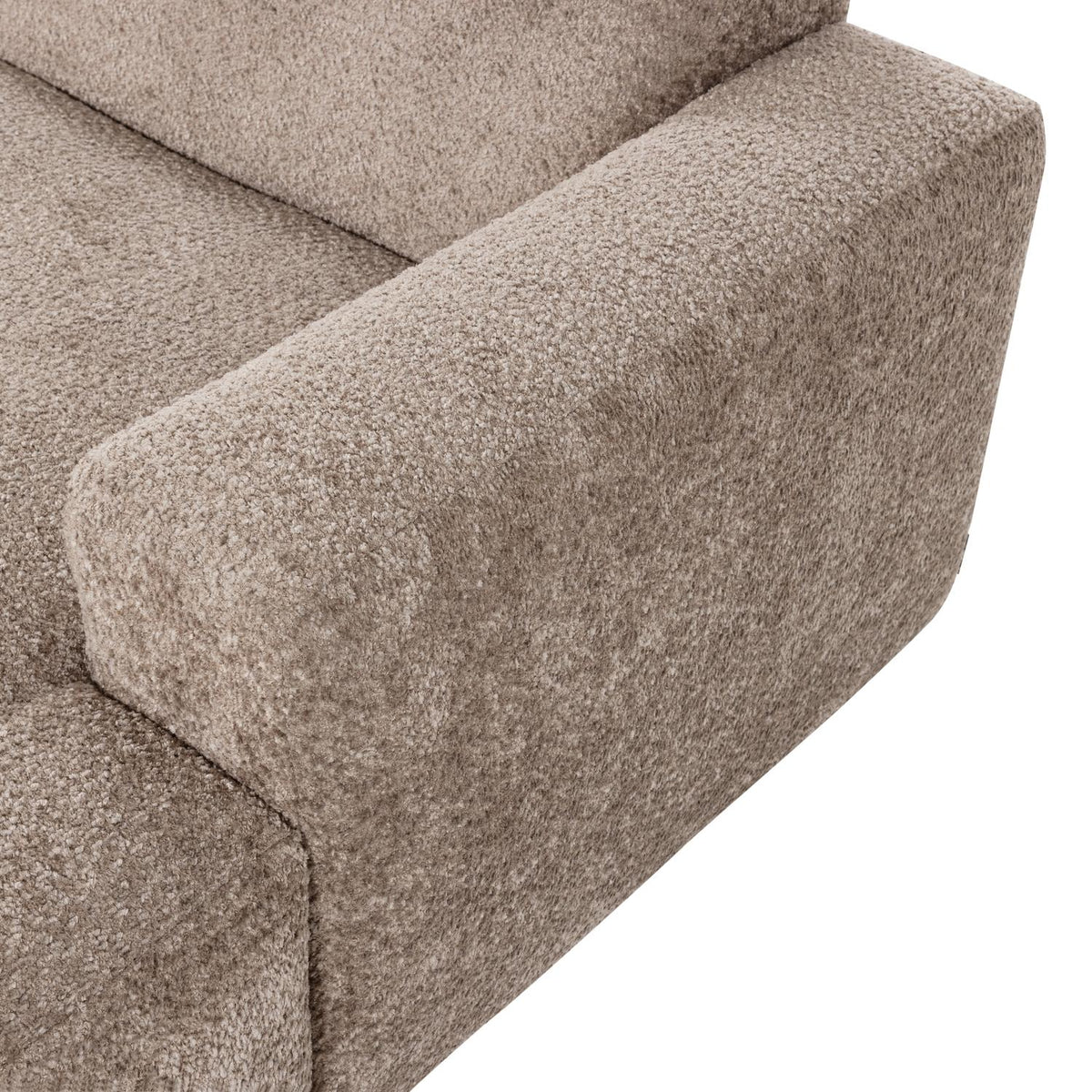 WOOOD Mojo Base chaise longue bank arm rechts wollig Donkerzand