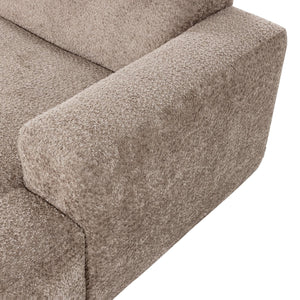WOOOD Mojo Base chaise longue bank arm rechts wollig Donkerzand