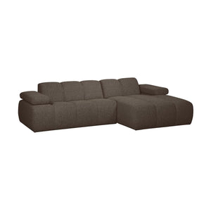 WOOOD Mojo chaise longue bank rechts bouclé Bruin Melange