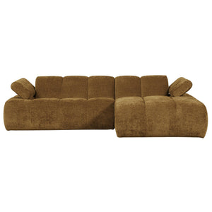 WOOOD Mojo chaise longue bank rechts ribstof Honinggeel