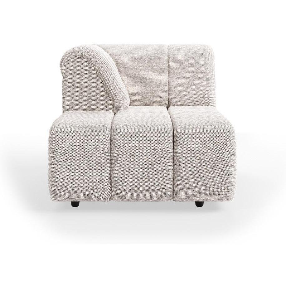 HKliving Wave bank left divan Sneak Light Grey