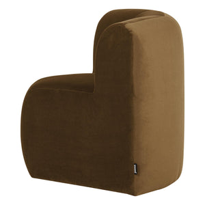 WOOOD Mojo Base eetbank hoek met rugleuning velvet Honinggeel