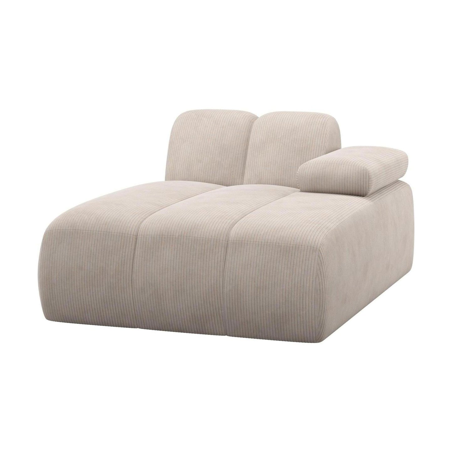 WOOOD Mojo chaise longue bank arm rechts ribstof Ecru