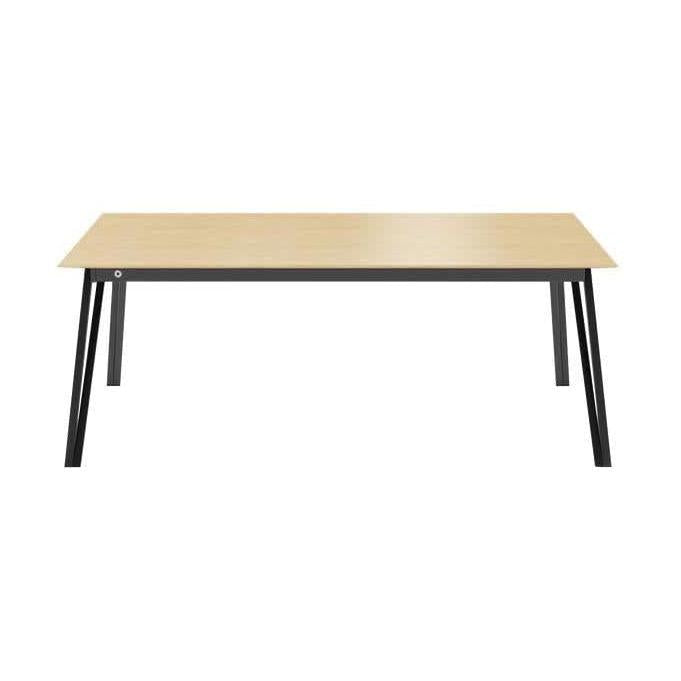 Mobitec Brest T0100 eettafel rechthoek 240x100 cm mat gelakt eiken poot zwart