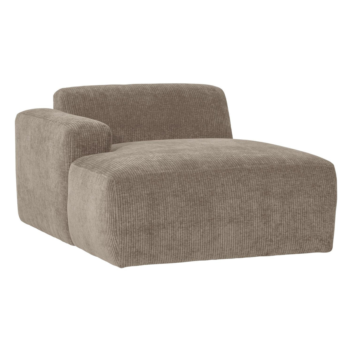 WOOOD Mojo Base chaise longue bank arm links rib Donkerzand