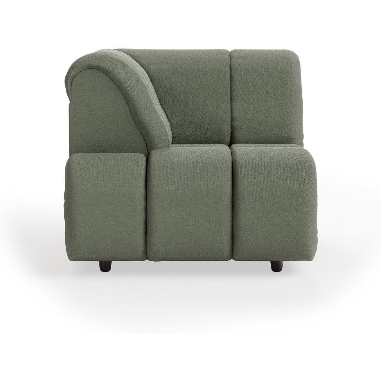 HKliving Wave bank left high arm Linen Army Green
