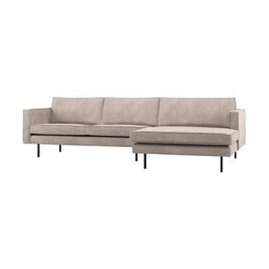 WOOOD Rodeo bank chaise longue rechts Donkerzand