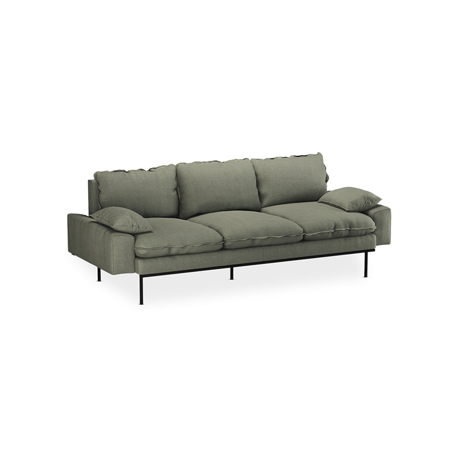HKliving Retro 3-zitsbank Linen Army Green