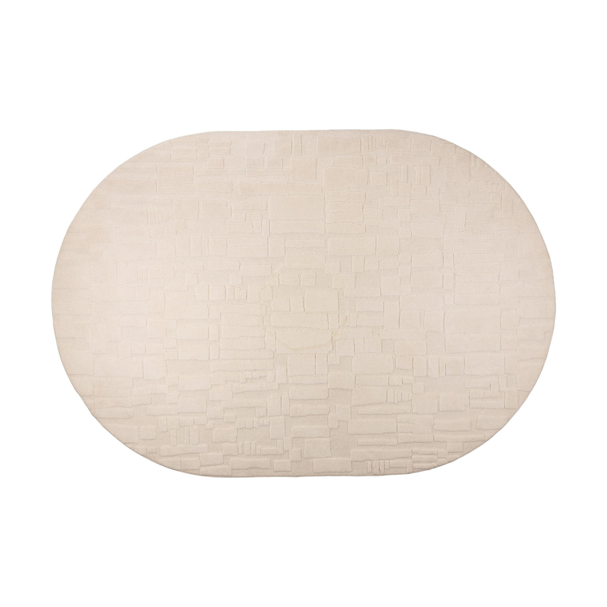 Zuiver Bricks vloerkleed ovaal 200x290 cm Grey/Beige