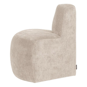 WOOOD Mojo Base eetbank hoek rond rugleuning rib Ecru