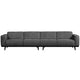 WOOOD Statement XL 4-zits bank 372 cm Structure Velvet Mountain
