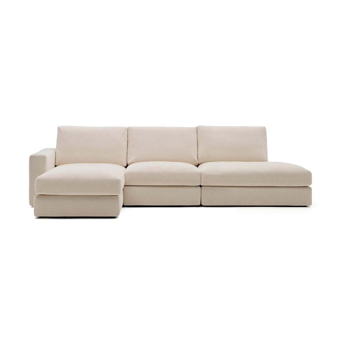 Kave Home Alea 5-zitsbank met chaise longue links Beige