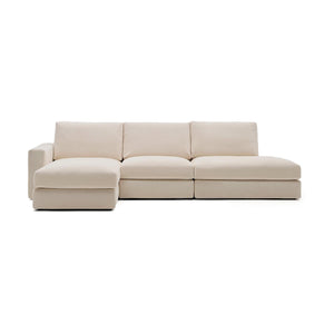 Kave Home Alea 5-zitsbank met chaise longue links Beige