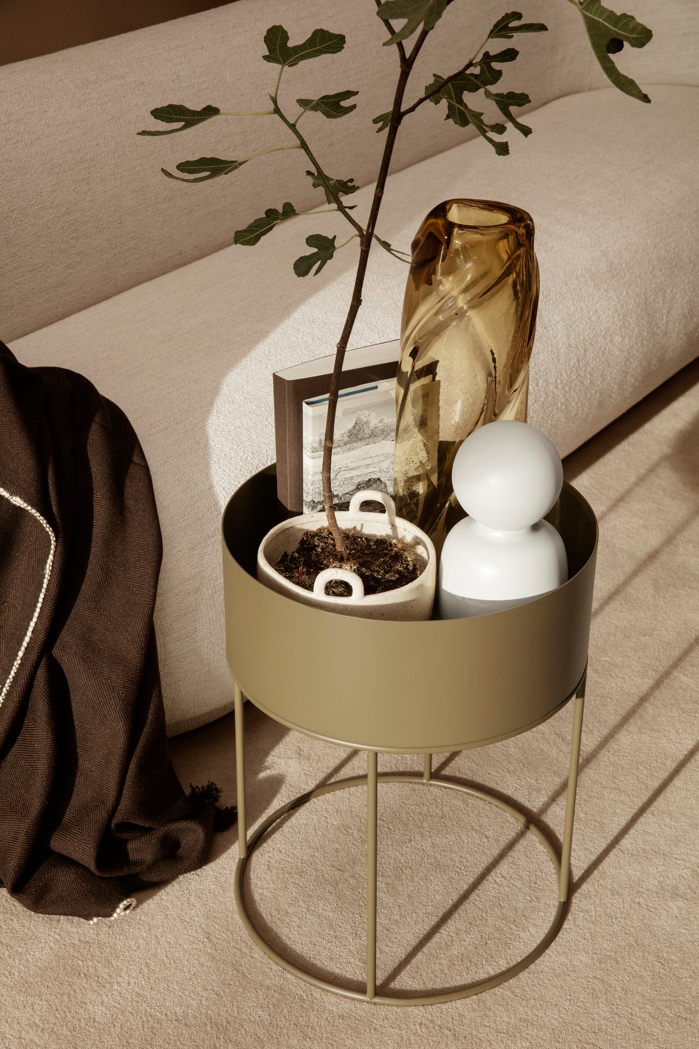 Ferm Living Plant Box Round plantenbak Black