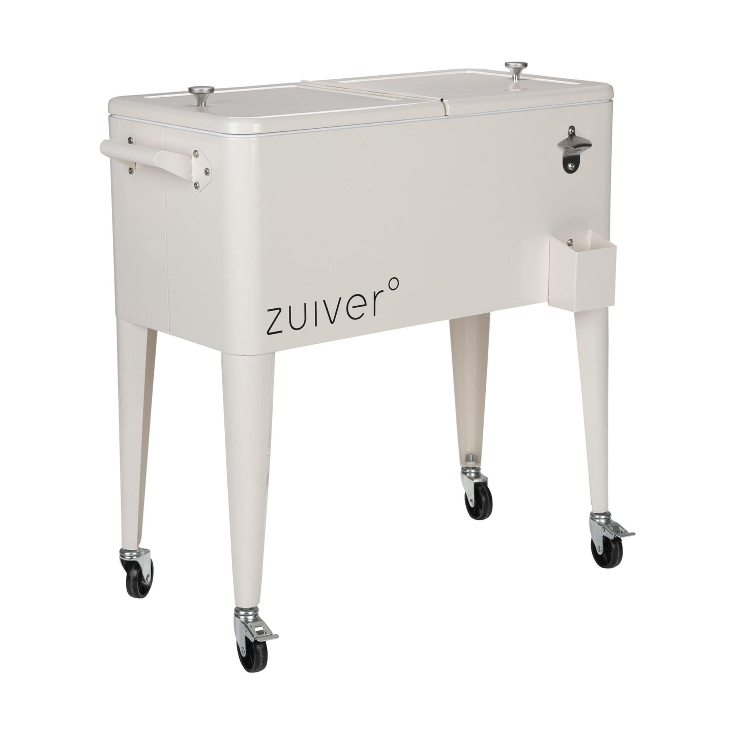 Zuiver Cooler Be Cool koelbox met wieltjes Cream