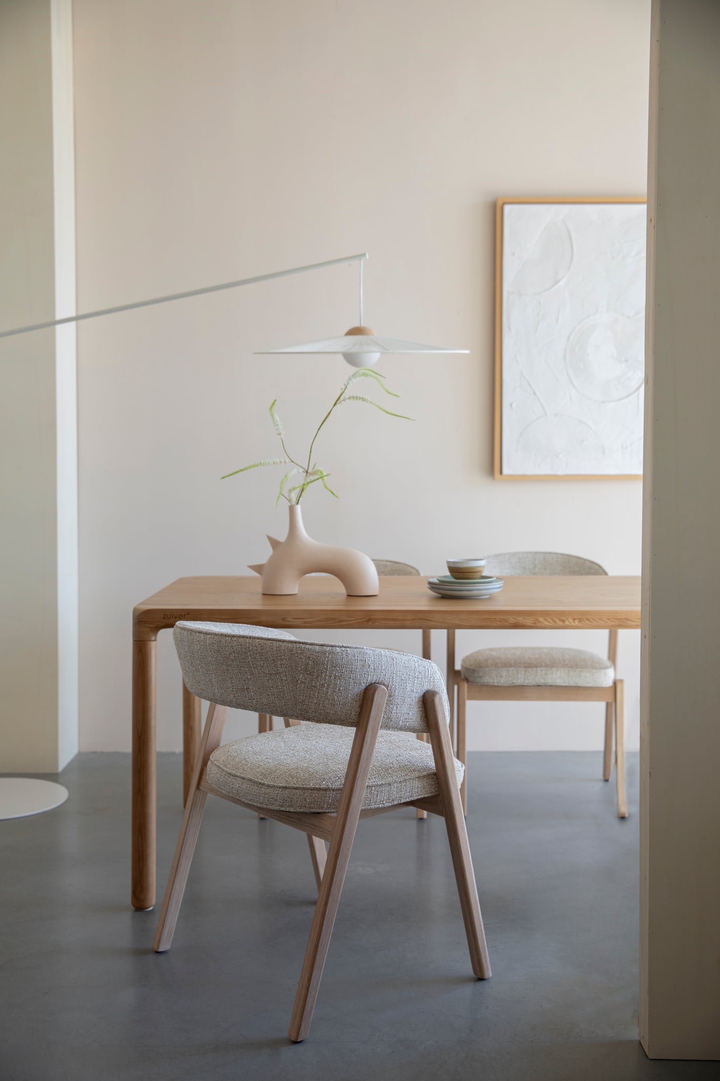 Zuiver Bright eetkamerstoel met arm Beige