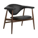 Gubi Masculo fauteuil walnoothout zwart leer