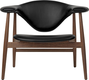 Gubi Masculo fauteuil walnoothout zwart leer