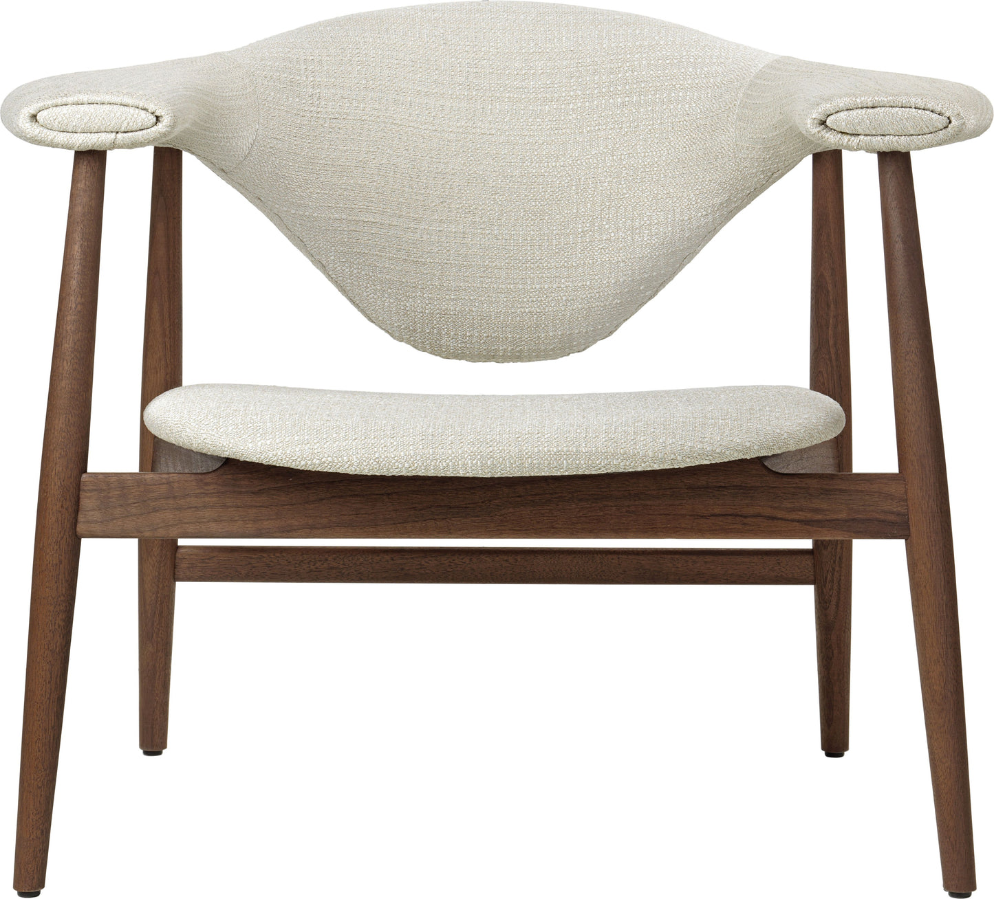 Gubi Masculo fauteuil walnoothout gestoffeerd Dedar Eero 106