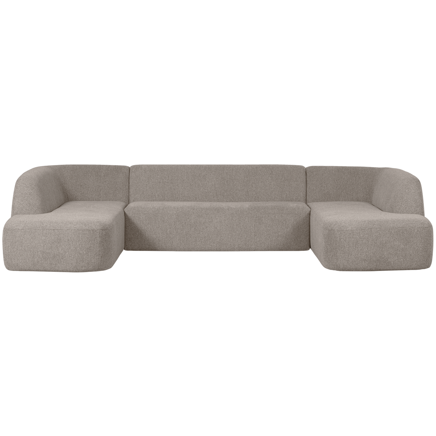 WOOOD Sloping U-vorm bank Off-White Melange