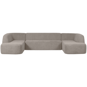WOOOD Sloping U-vorm bank Off-White Melange