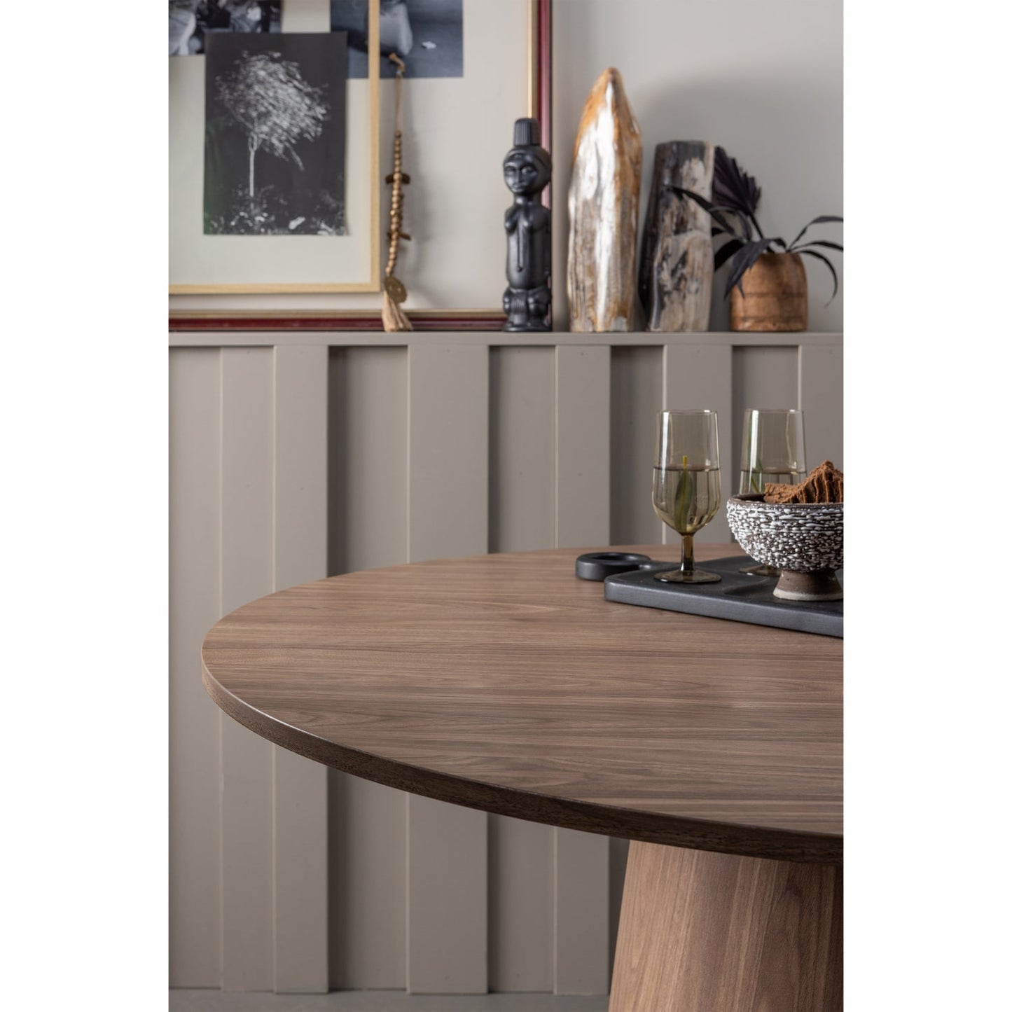 WOOOD Maan eettafel rond Ø120 cm Walnoot