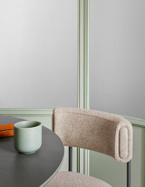 Midj Amelie S M TS eetkamerstoel Manhattan Beige onderstel graphite