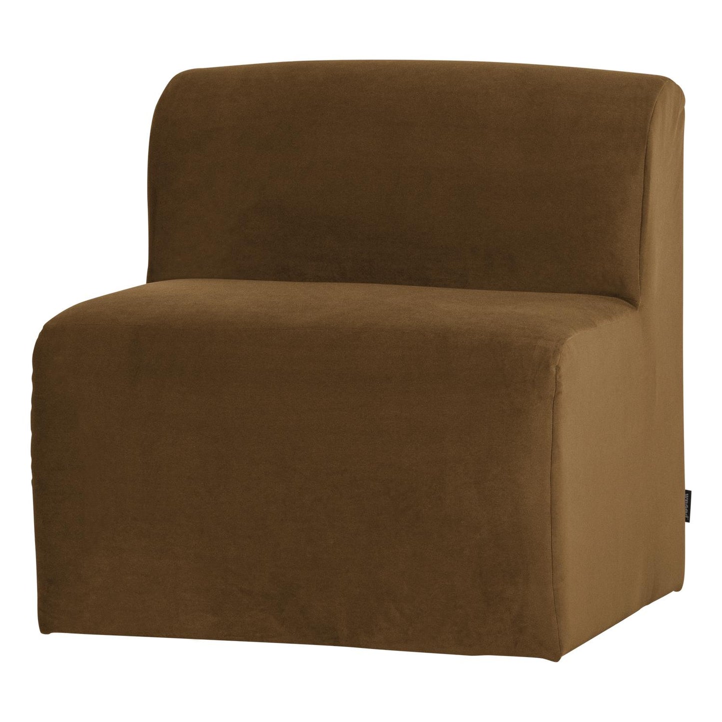 WOOOD Mojo Base eetkamerbank 84 cm met rugleuning velvet Honinggeel
