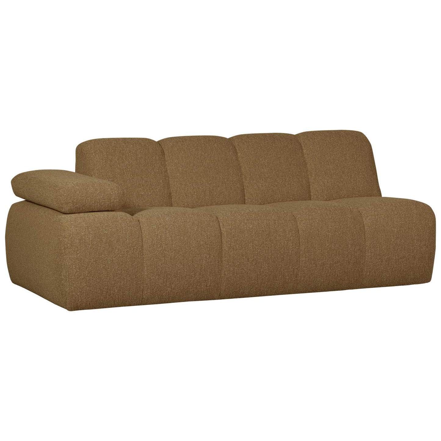 WOOOD Mojo 2-zits bank arm links bouclé Geel/Bruin Melange